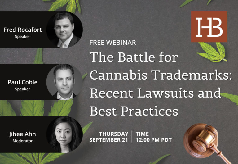 FREE Webinar September 21st: Cannabis Trademarks and Litigation